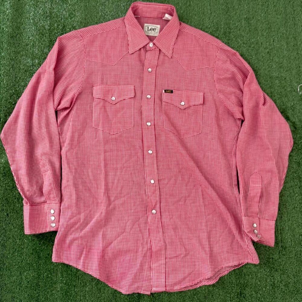 Lee Men's Pink and Red Shirt